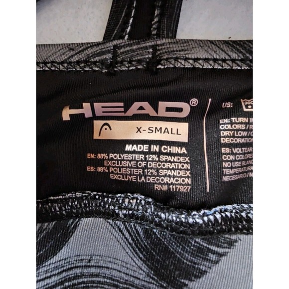 HEAD Black Gray Geometric Dri -Motion T- Back Sports Bra Top Size XS - Picture 6 of 8